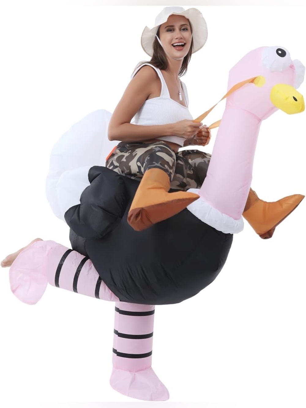 Inflatable Pink Flamingo Ride-On Costume - One Size